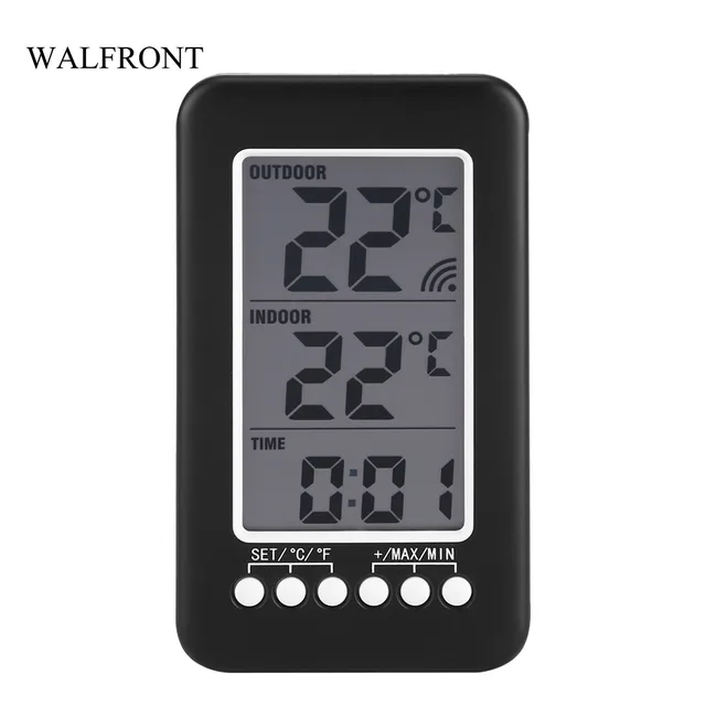 Walfront Digital Wireless Thermometer Indoor Outdoor Temperature Walfront Digital Wireless Thermometer Indoor Outdoor Temperature Meter Lcd Display Clock Weather Station Temp Sensor