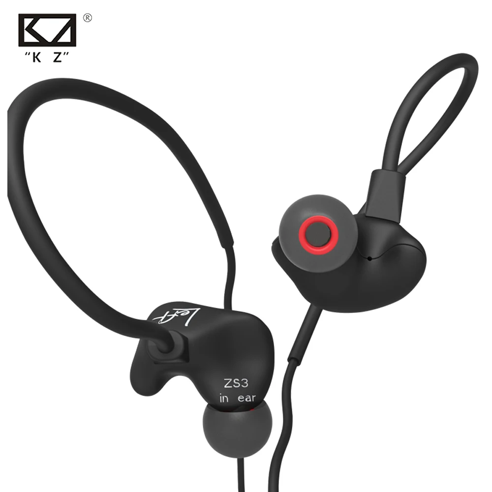 KZ ZS3 Ergonomic Detachable Cable Earphone In Ear Audio Monitors Noise Isolating HiFi Music Sports Earbuds With Microphones