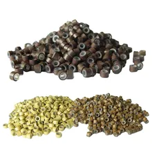 Выложенные микробусины бигуди-липучки силиконовые алюминиевые отверстия 4x3 мм кольцевые бусины 3 цвета микро-кольца микро-давления Бусины бусины волосы