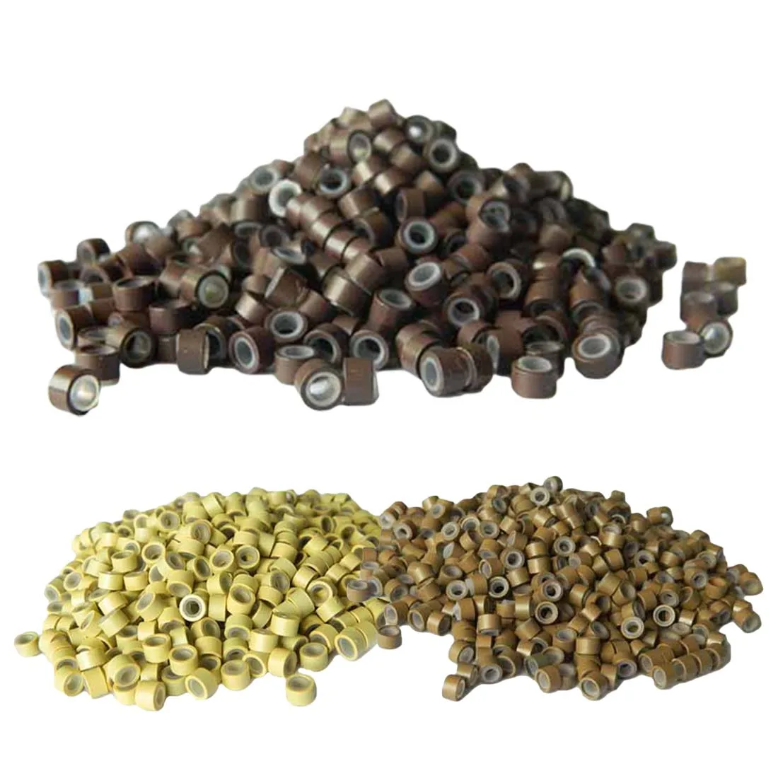 Microbead hair extension aluminum hole lined microbead hair tube silicone 4x3mm ring beads 3 color micro ring micro pressure Microbead hair extension aluminum hole lined microbead hair tube silicone 4x3mm ring beads 3 color micro ring micro pressure