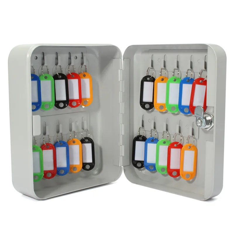 

Hot Sale 2018 Cost-effective Best Price Lockable Security Metal Key Cabinet / Storage Box Safe 20 Tags Fobs Wall Mounted