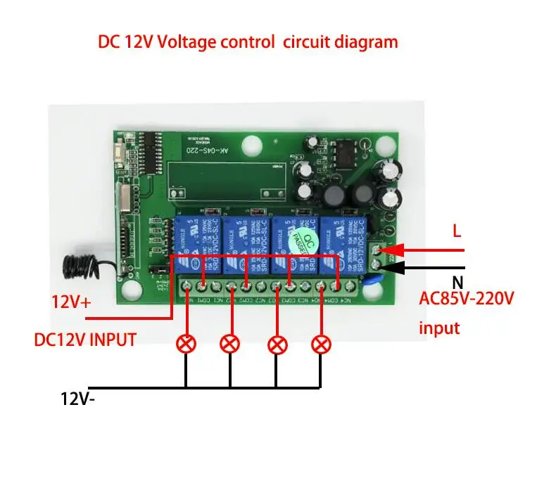 AC 85V 110V 220 V 4Ch 10A беспроводное реле RF 220 V дистанционное управление переключатель умный дом гетеродинный передатчик приемник