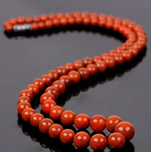 

FREE SHIPPING>>> HOT1425 Noble nanhong agate chinese prayer bead mala worry pema raka necklace