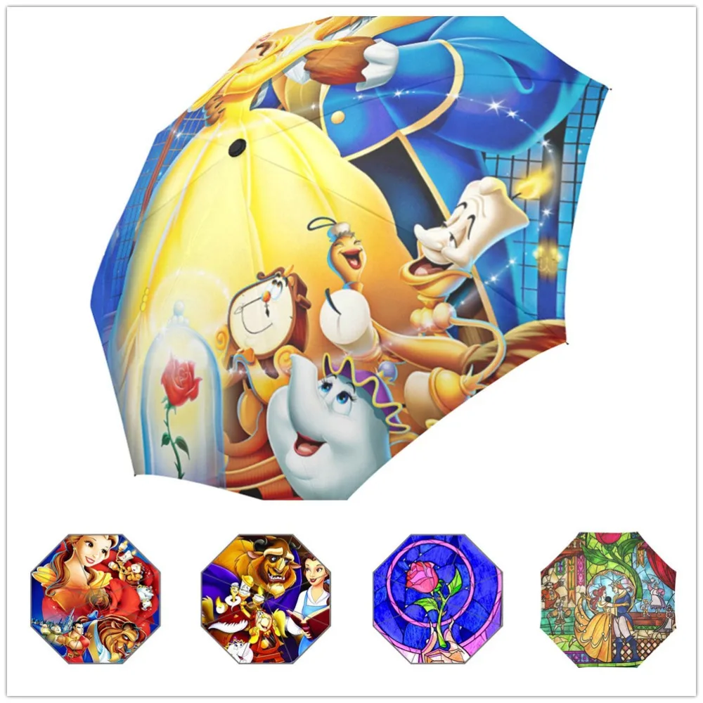 Beauty and the Beast Custom Foldable Umbrella Wind Resistant Umbrella
