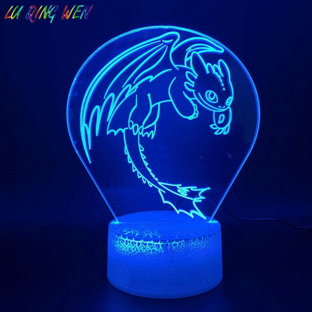 

3d Led Night Light Lamp How To Train Your Dragon Home Decoration Holiday Birthday Gift of The Night Fury Kids Baby Nightlight
