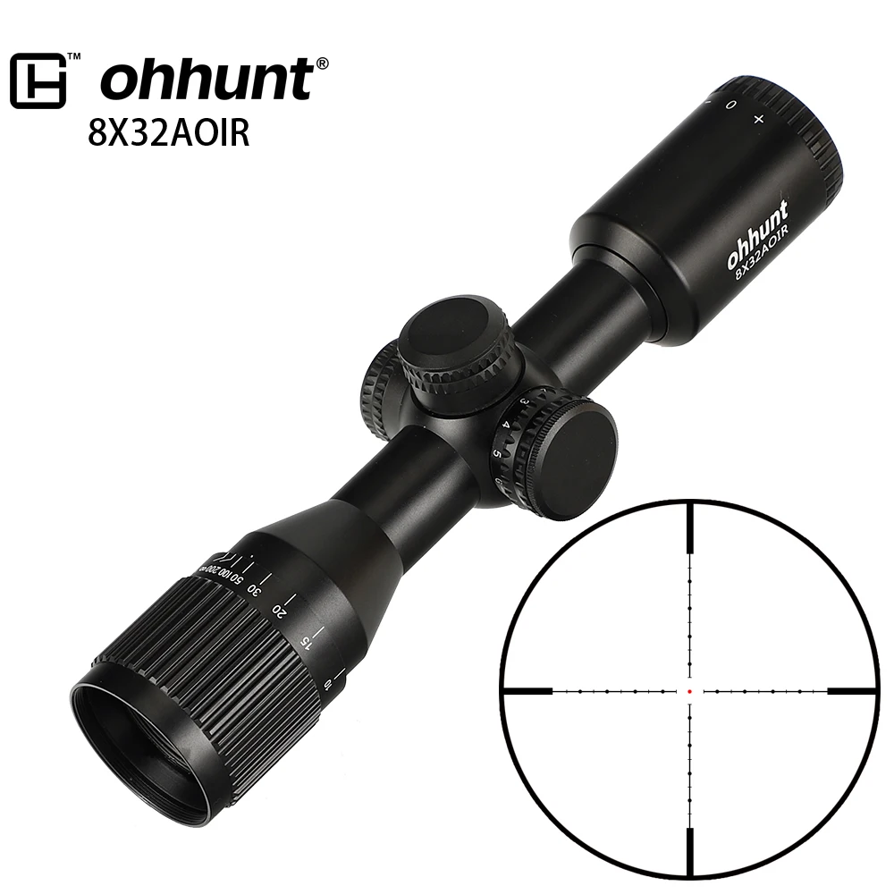 Ohhunt тактический оптический прицел 8X32 AOIR компактный Mil Dot с подсветкой для сетки