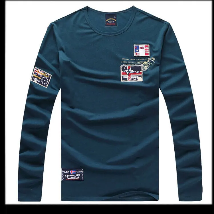 Kenty Shark брендовая одежда для мужчин с длинным рукавом Осень и весна Новое поступление s Топы футболки 75