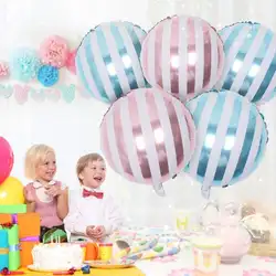 Вечерние розовый в полоску круглый Форма баллон Фольга шары Свадебные украшения с днем рождения Надувные игрушки воздушный шар G3