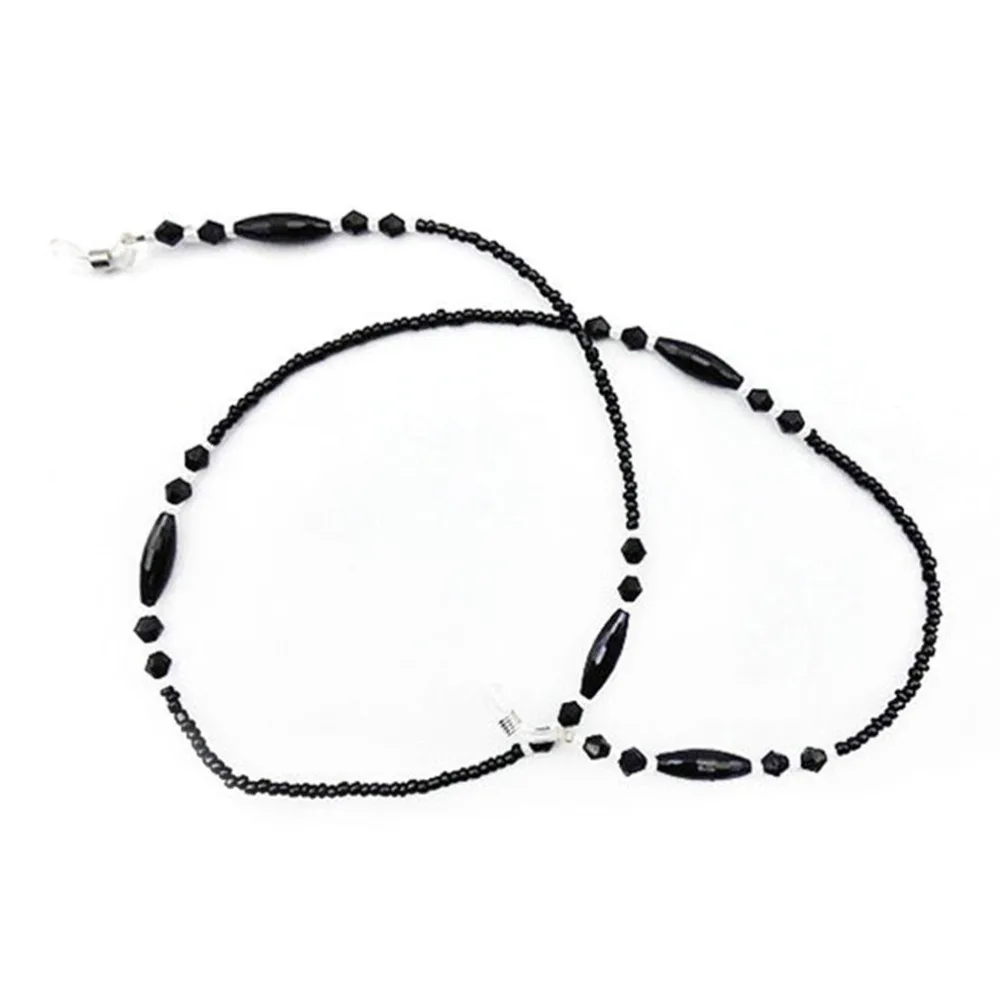 Женские модные очки цепи черные акриловые бусины цепи Противоскользящий шнур для очков держатель шеи ремень очки для чтения веревка