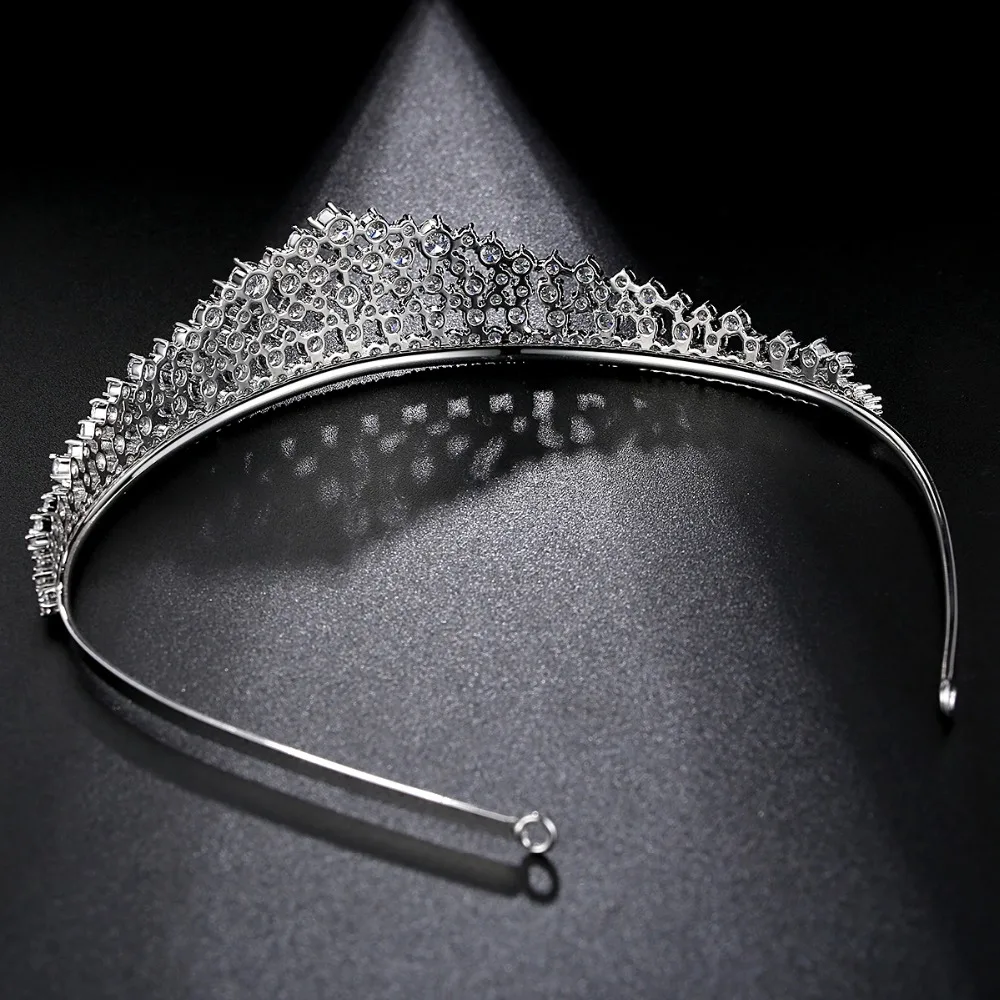 Luoteemi ясно Свадебные CZ кристалл тиара корона принцессы Queen торжества Пром Veil Тиара
