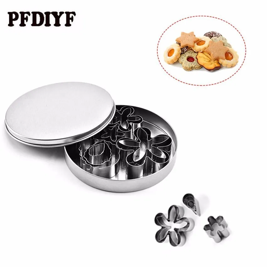 

12Pcs/lot DIY Cookie Mold With Box Creative 304 Stainless Steel flower-shaped Biscuits Cut Baking Cut flowers Egg Baking Mould