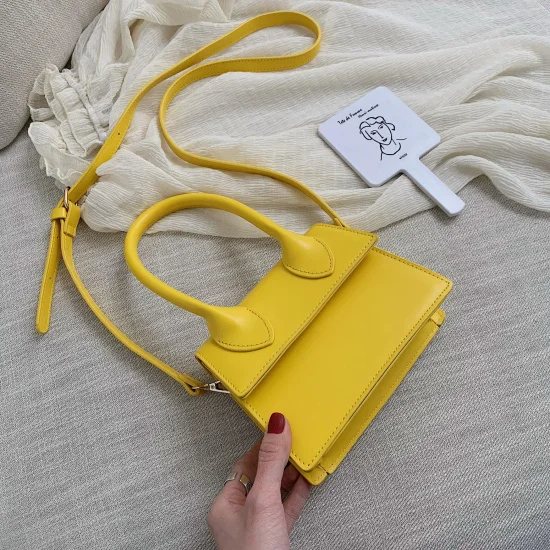 Однотонные женские сумки через плечо из искусственной кожи, женские сумки через плечо, женские Мини-кошельки и сумочки для телефона - Цвет: Big-Yellow