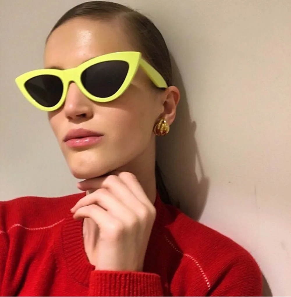 Okulary Trendy Small Cat Eye Sun Glasses Brand Designer Vintage Personality Cosy Shades Sexy font b