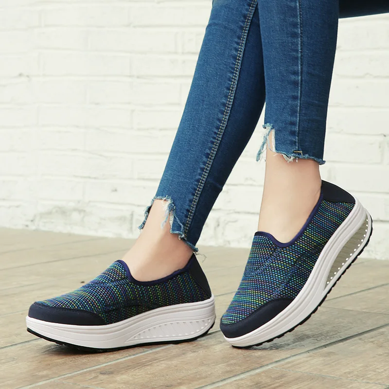 Femmes Éponge Lumière Été Green Respirant Nouveau Confortable En army Casual Maille Sport Femelle Dame Gris Marche Sneakers Semelles Chaussures pourpre rouge Marine bleu ardoisé Plein 42 Air 2018 5EI8qq
