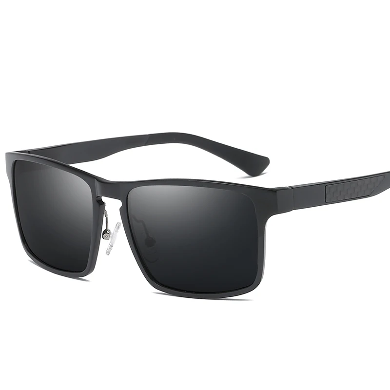 YSO солнцезащитные очки Для Мужчин Поляризованные UV400 алюминиево-магниевым рамки TAC линзы, солнцезащитные очки, очки для вождения, квадратный аксессуар для Для мужчин 8636 - Цвет линз: Black-Black