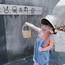 Новые модные джинсовые комбинезоны для мальчиков и девочек, летние детские шорты, размеры 1-6 лет, PT766