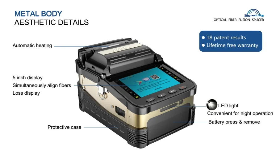 AI-7 аппарат для сварки волокон signalfire SM& MM Автоматическая FTTH оптического волокна FTTH сварочная машина шесть двигателей Интеллектуальная