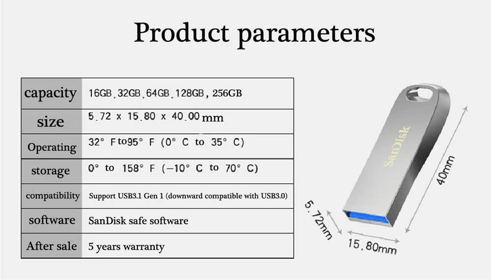 128 Гб двойной флеш-накопитель SanDisk USB3.1 в коробке sub Флеш накопитель 16 Гб флэш-накопитель 32 ГБ памяти 64G металлическая мини-llave USB para компьютер ноутбук/tableta/ПК