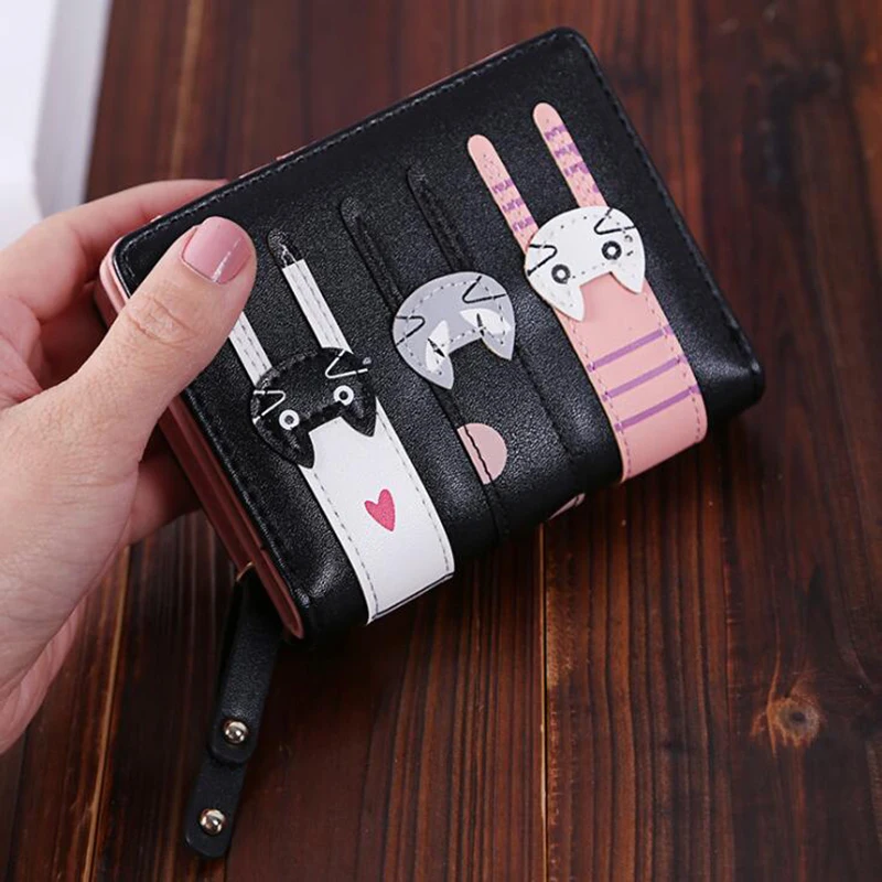 

Wallet Female Women Leather Folding Coin Purse Hasp Short Wallet Vintage Fashion Lady Wallet for Credit Cards Carteira Feminina