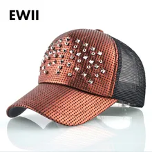 Летние бейсболки женские сетчатые кепки в стиле хип-хоп для девочек дышащие бейсболки для женщин блестящая бейсболка Мужская кепка
