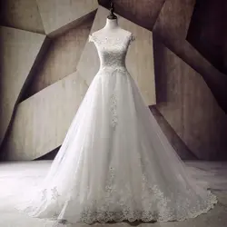 Robe de mariage довольно для женщин бальное платье Свадебные платья 2019 реальное изображение Винтаж кружево кристаллы новые с плеча