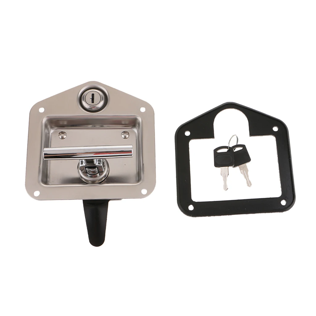 Truck Toolbox Lock Stainless Door Trailer RV Latch Handle Weld Screw Paddle Key Truck Accessories
