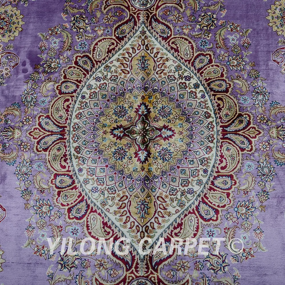 Yilong 4'x6' Традиционный турецкий ковер Тебриз фиолетовый антикварная вещь ручной работы Афган ковры(0677