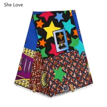 Полиэстер африканская ткань звезда Печатный воск принты для вечерние платья Швейные материалы