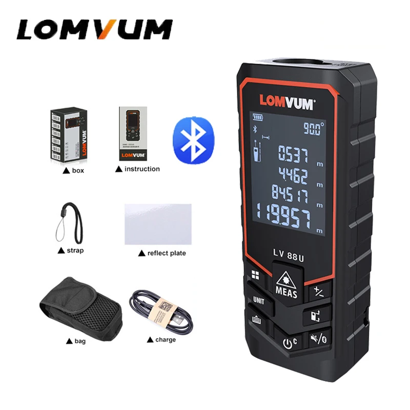 LOMVUM New Arrival Bluetooth USB Laser Rangefinders Digital Laser Distance Meter Distance Battery-powered Measurer Laser LOMVUM New Arrival Bluetooth USB Laser Rangefinders Digital Laser Distance Meter Distance Battery-powered Measurer Laser