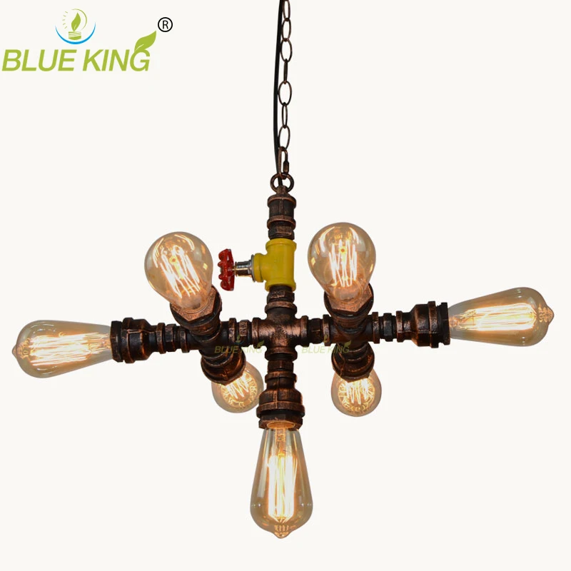 Diy Loft Retro Industrial 7 Lights Rustic Vintage Water Pipe Pendant Lights For Bar Restaurant Dining Room Coffee Shop Steampunk Pendant Lights Aliexpress