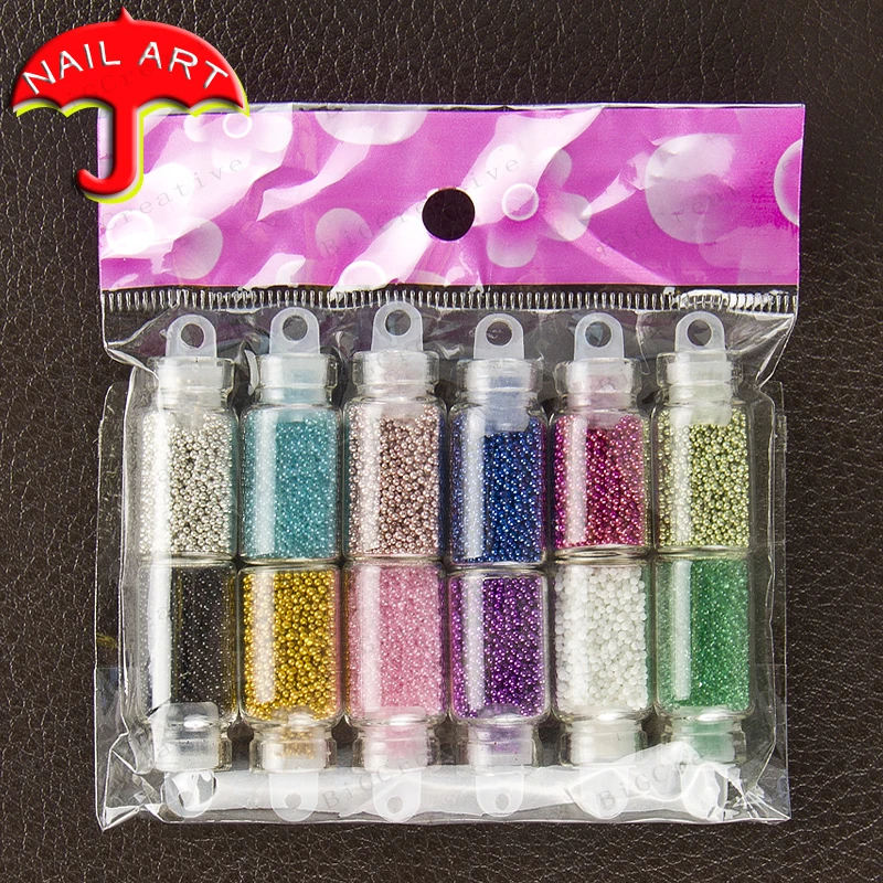 

3sets(1 set 12 Color) Nail Glitter Powder Dust 3D Nail Art Decoration Nail Art Bottle Tip Set