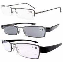 R-19 3 шт в комплекте очки для чтения(пружинным шарниром half-обод+ Пластик полный обод)+ 1,0/1,25/1,5/1,75/2,0/2,25
