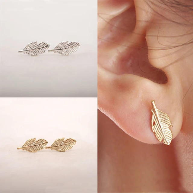 Lnrrabc 2018 New 1 Pair Women Earrings Las Cute S Feather Ear Lnrrabc 2018 New 1 Pair Women Earrings Las Cute S Feather Ear Stud Leaf Jewelry