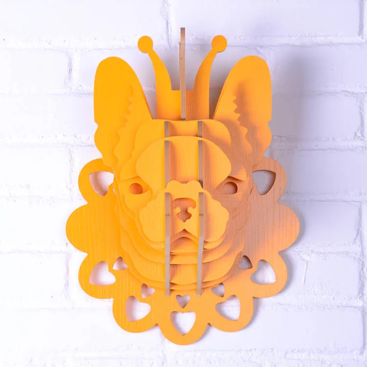 

wooden Prince bate for wall decor,orange dog,wooden crafts dog for children,DIY craft,animal home decor,dog wood,wood carving