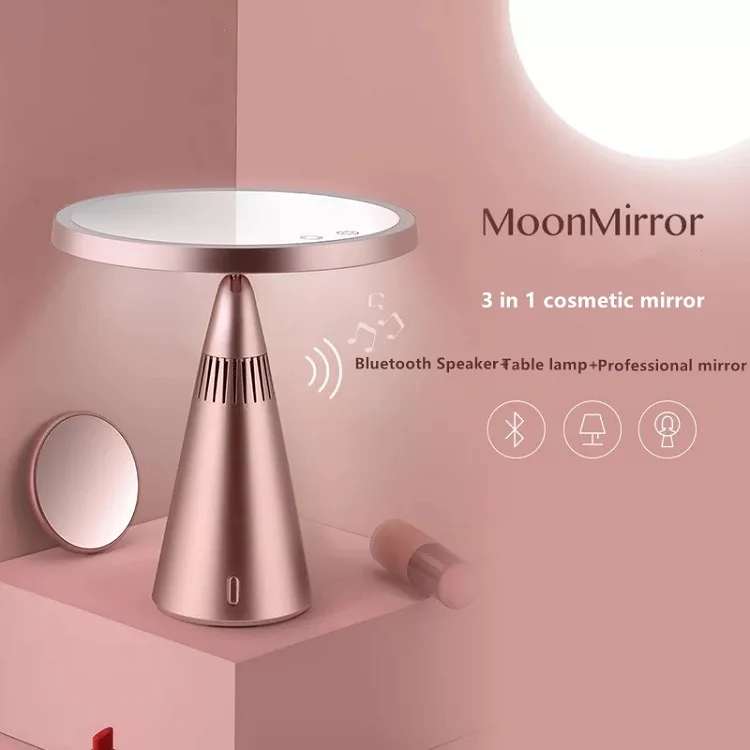 

Makeup Mirror Smart Bluetooth Speaker Audio Fill Light Double - sided LED Lamp mirror Red dot award Brand Cool Gift