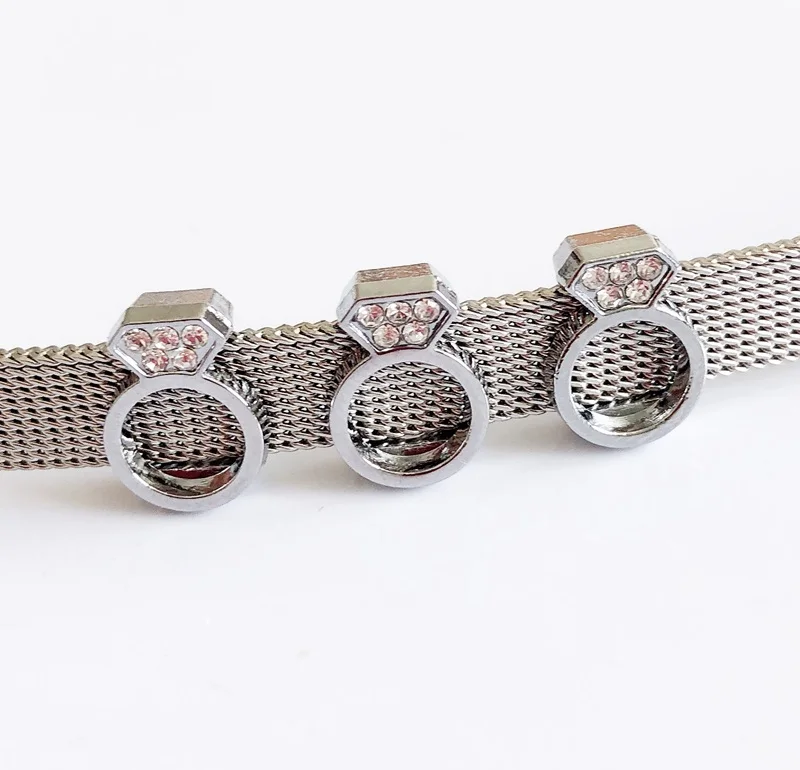 10 шт 8 мм разноцветные кольца скользящие шармы для самостоятельного изготовления украшений Аксессуар подходит 8 мм браслет, ремни