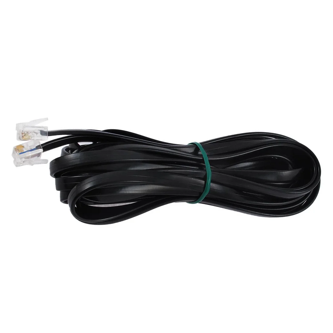 SCLS 6P6C RJ11 Telephone Extension Fax Modem Cable Line 5M Length Black