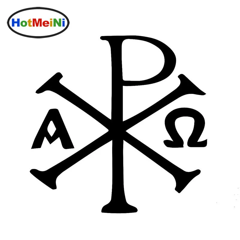 HotMeiNi 15x15 cm Devout fe antiguo cristiano Chi Rho Px símbolo coche