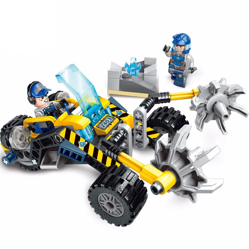 

YETAA Construction Vehicle Blocks Educational Pathfinder Building Blocks Model Minecraft Legoed Style DIY Gift Toys For Children