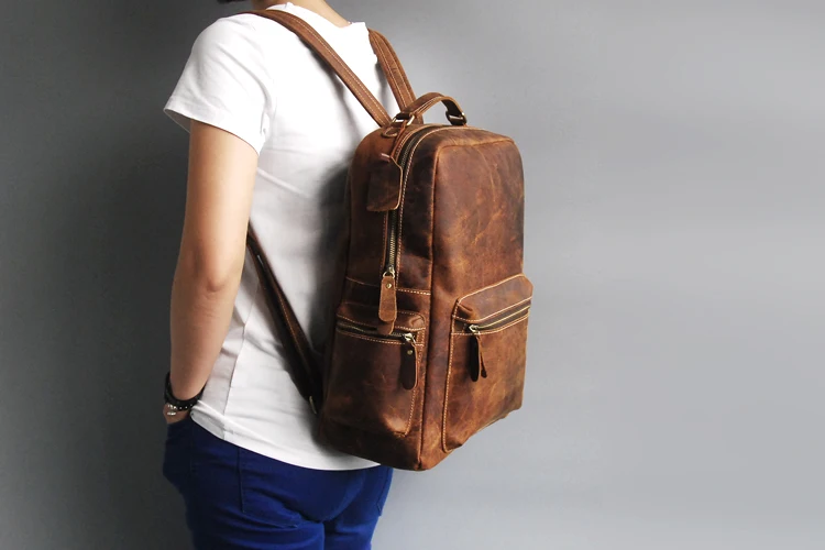 AETOO, мужской рюкзак из коровьей кожи, для путешествий, большой кожаный рюкзак, Ретро стиль, мужская сумка