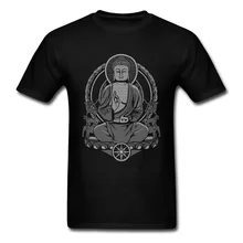 100% algodón hombres de manga corta Gautama Buddha half tone camiseta camisetas clásicas marca impresa cuello redondo Camiseta al por mayor