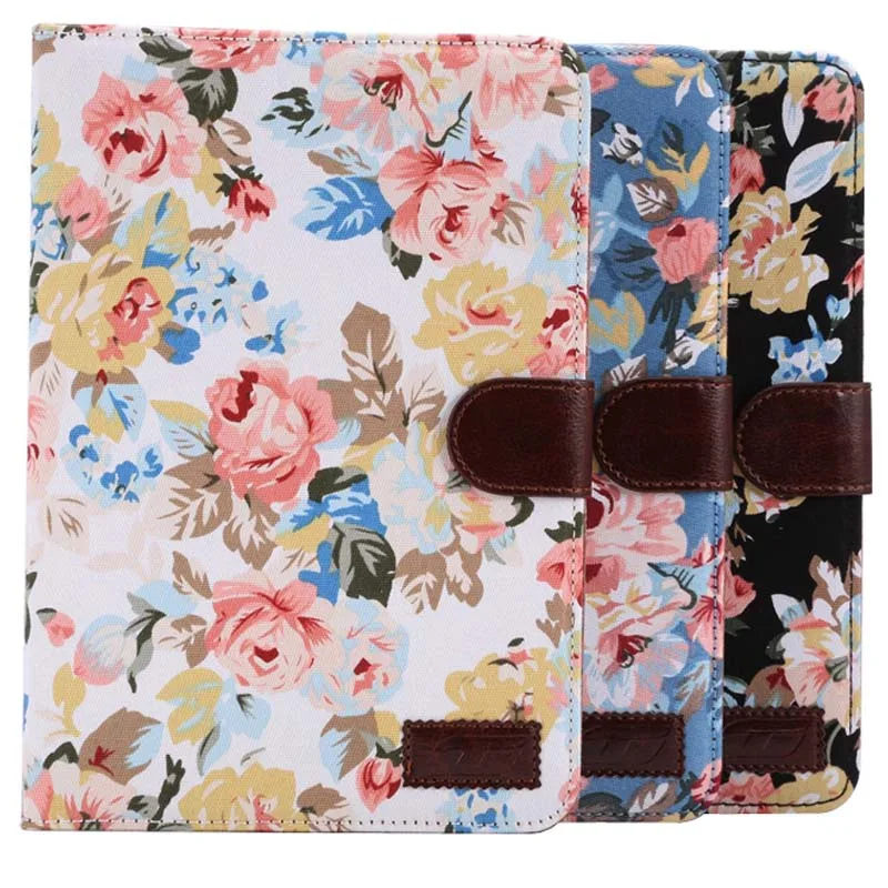 Чехол с цветочным узором для iPad mini 5 2019 Mini 4 ткань зернистая искусственная кожа + Жесткий ПК слот для карт денег чехол-подставка