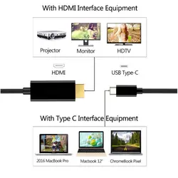 Тип C к HDMI USB 3,1 4 К высокое Скорость Кабель-адаптер для MacBook ChromeBook Pixel USB C к HDMI шнур красный