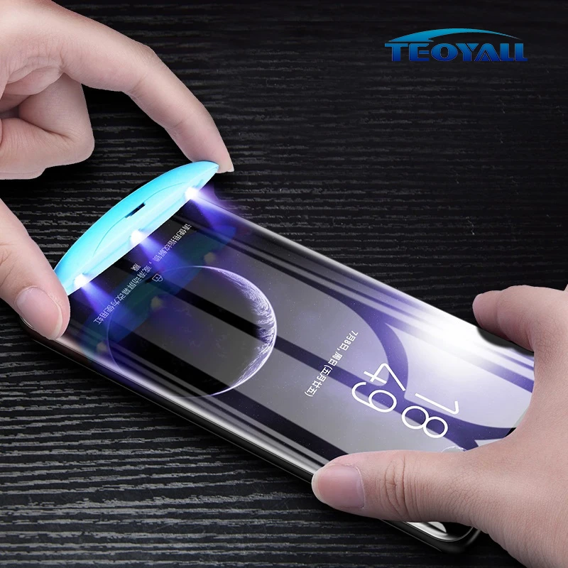 Full Glue Cover Liquid Curved Tempered Glass for Samsung Galaxy S20 S10 S9 S8 Plus S7 Edge Note 8 9 10 20 Ultra Screen Protector|Phone Screen Protectors| - AliExpress