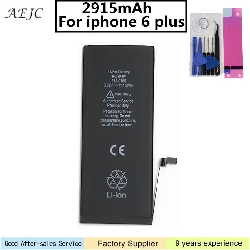 

2915mAh Battery for iPhone 6 Plus Battery Replacement For iphone 6Plus Li-ion Battery 0 Cycle with Tool Kit