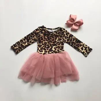

baby girls clothes girls fall skirts girls leopard print dress girls long sleeve dress with bow