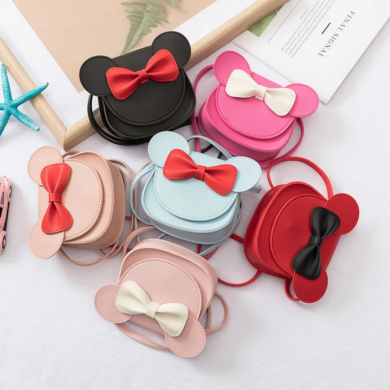 

Fashion Children PU Shoulder Bag for Baby Girls Kids Messenger Bags Cute Rabbit Crossbody Purse Cartoon Bow Mini Square Bags