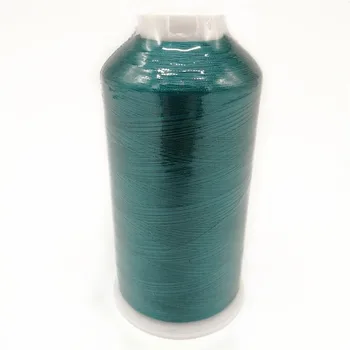 

High Quality 5000 Meters Green Color 120D/2 100% Reflective Viscose Rayon Embroidery Thread with Plastic Cone