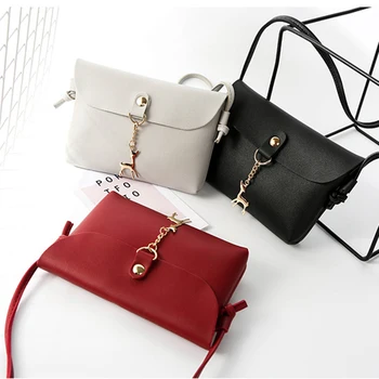 

Women's Vintage Messenger Bags Women Small Deer Pendant Leather Hasp Crossbody Shoulder Bag Leather Handbags bolsa feminina