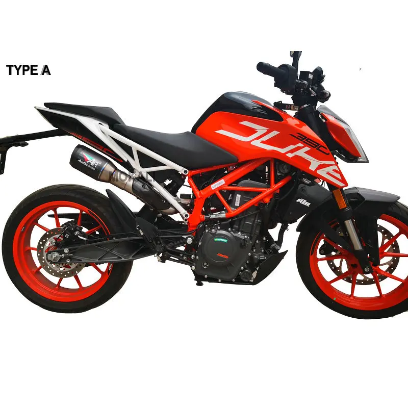 Титановый мото rycle выхлоп для KTM 390 карбоновый мото глушитель для DUKE 390 с титановой средней трубкой, настраиваемый выход DUKE390